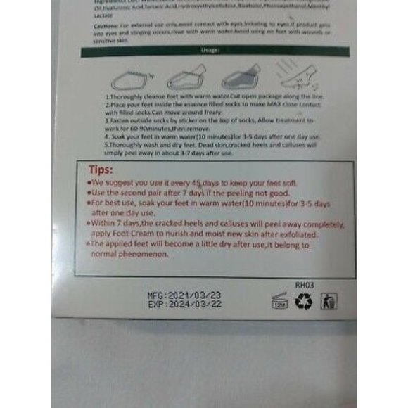 SEXROV American Quality Foot Peel Mask 2 Pack for Cracked Heels,Dead Skin & Call - Picture 7 of 7